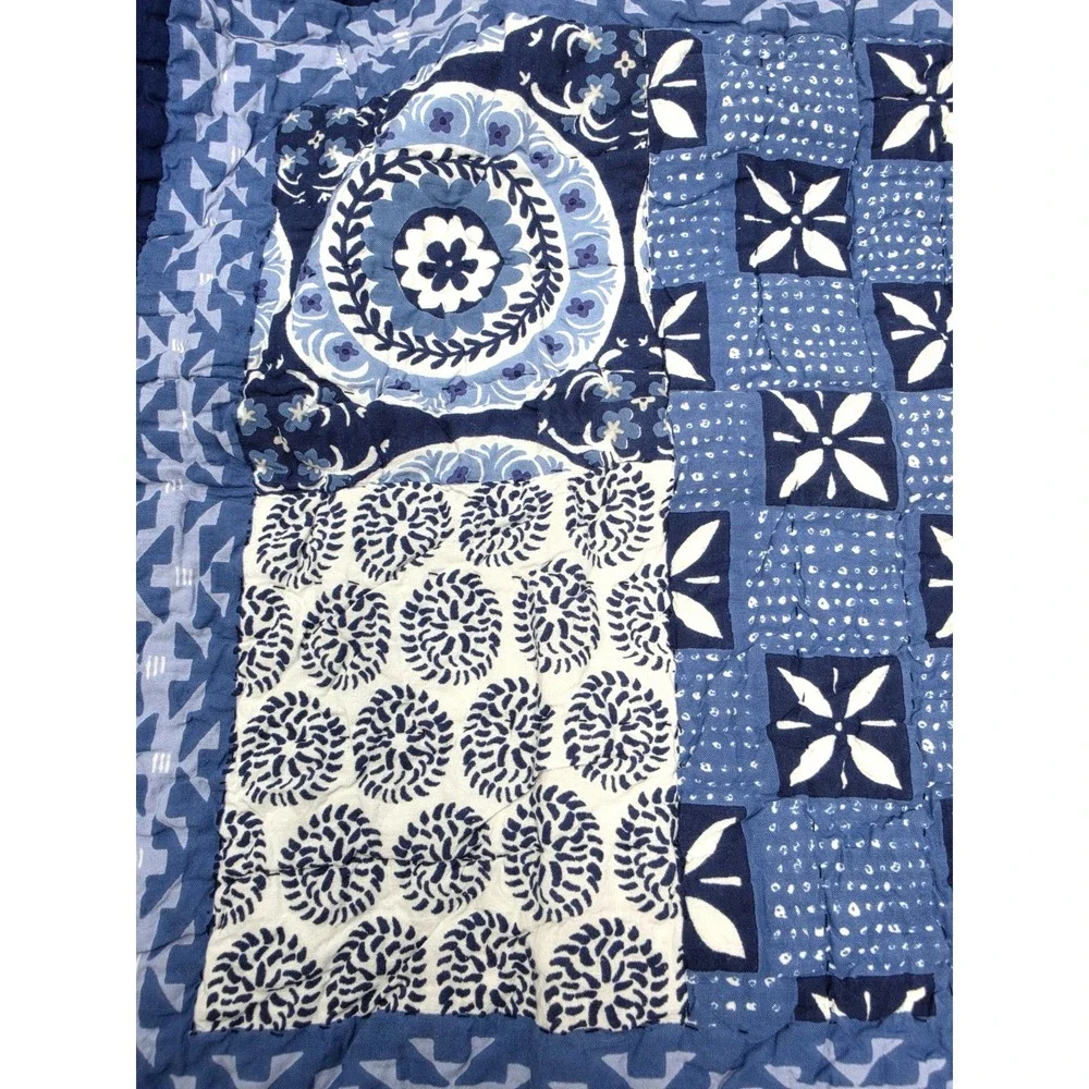 Company Store Geo Blockprint Standard Quilted Sham 27 In X 21 In NWT‎